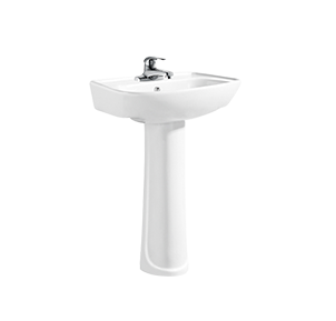 Pedestal Bathroom Sink Square With Single Faucet Hole