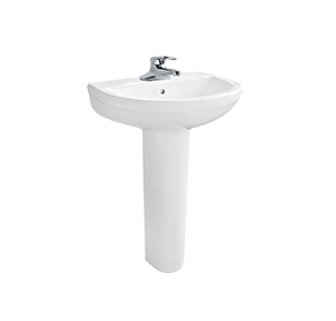 Pedestal Combo Bathroom Sink In White Color