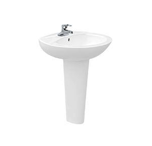 Oval Ceramic Basin With Pedestal